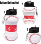 Maccabi Art Clip-On Collapsible BPA-Free Silicone Baseball Water Bottle - Image 4