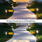 XMCOSY+ Solar Pathway Lights, 4 Pack Metal Solar Lights Outdoor Waterproof - Image 2