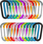 24pc Aluminum Carabiner Clip D Ring, Keychain Spring Hook, Small Carabiners Set by Zalava