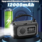 12000mAh Emergency Weather Radio, Hand Crank Solar Radio Portable AM/FM/NOAA - Image 3