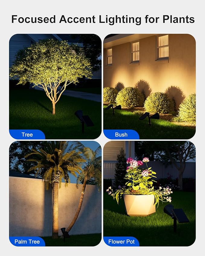 4 Pack Solar Powered Spotlights Waterproof Outdoor - Image 6