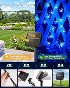 Brightown 2 Pack Total 52FT 120 LED Solar Flower String Lights - Image 5