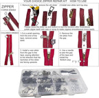 254 Pcs Zipper Repair Kit with Case Include Zipper Replacement and Pull - Image 5