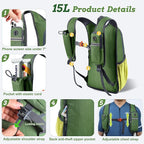 BECOJADDE 15L Small Hiking Backpack - Image 2