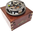Brass Nautical - 5 inches Large Sundial Compass in Rosewood Case Top Grade - Image 3