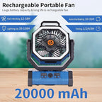 Portable Fan Battery Powered, 20000mAh Rechargeable Camping Fan Battery Operated - Image 2