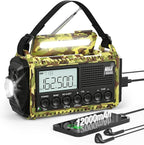 12000mAh/44400mWh Weather Radio, Hand Crank Emergency Radio Portable AM FM by Eoxsmile