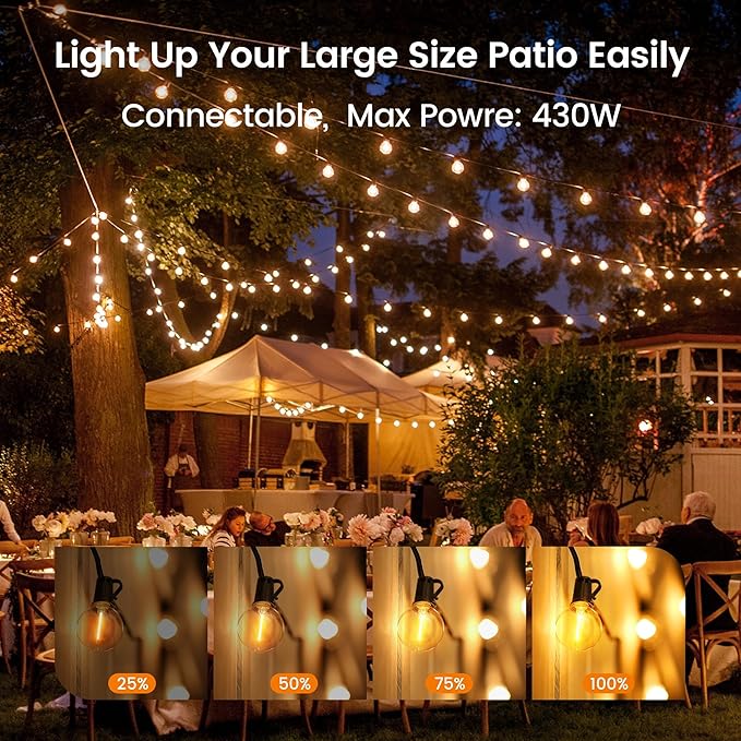 OHLUX Outdoor String Lights, 27FT LED Patio Lights - Image 6