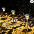 GIGALUMI 8 Pack Solar Pathway Lights, Solar Garden Lights Outdoor Warm White by GIGALUMI