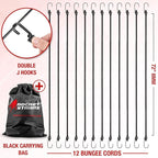 Rocket Straps - Ultimate Outdoor Bungee Cord Assortment - Heavy Duty Set of 12 - Image 3