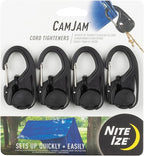 Nite Ize NCJ-01-4R3 CamJam Tie Down Rope Carabiner Clip, Cord Tightener 4-Pack by NiteIze