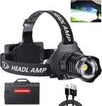 AMAKER LED Rechargeable Headlamp, High Lumens Super Bright by AMAKERBrandLighting