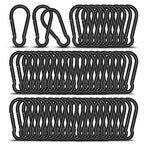 Small Carabiner Clip Hook, 1.97 inch 50 pcs Black Heavy Duty Spring Snap Hook by KINLINK