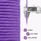 Reflective Paracord Rope 750 lb - 500ft 5/32" Parachute Cord 4MM 12-Strand para - Image 6