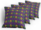 Ambesonne Mardi Gras Decorative Throw Pillow Case Pack of 4, Antique Old - Image 5