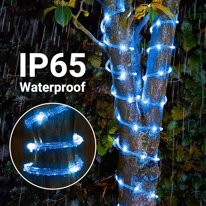 Solar Rope Lights, 2 Packs Total 132ft 400LED Solar String Lights, 8 Modes - Image 5