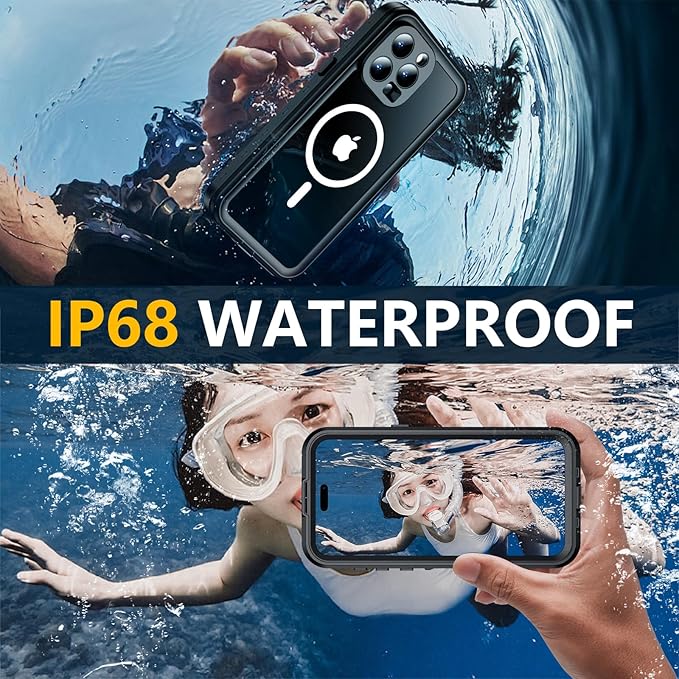 Red2Fire for iPhone 15 Pro Case Waterproof, Phone Case 6.1" Black/Clear - Image 2