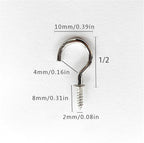 Set of 100 Nickel Plated Metallic Silver Cup Hooks Small Hooks, 1/2 Inch - Image 3