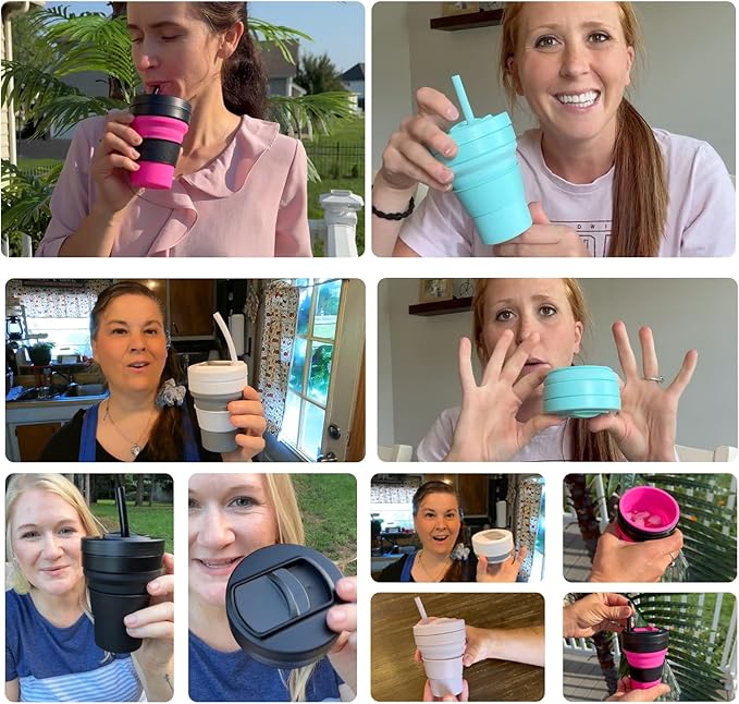 Silicone Foldable Drinking Cup for Camping Hiking, Portable Silicone Water - Image 2