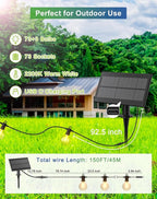 Zuske Solar String Lights Outdoor Waterproof 150FT - Image 6