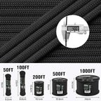 Paracord Rope 750 lb - 200ft 5/32" Parachute Cord 4MM 12-Strand para Cord - - Image 5