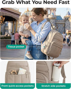 BAGSMART Diaper Bag Backpack, Lightweight Stroller-Friendly Diaper Bag - Image 2