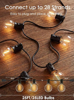 SUNSGNE G40 LED Globe Outdoor String Lights Waterproof Shatterproof, 25FT - Image 2