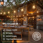 addlon 100FT Outdoor String Lights LED Waterproof Patio Lights - Image 3