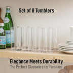 Zulay Kitchen Plastic Drinking Glasses – 16oz Acrylic Shatterproof Water Cups - Image 2