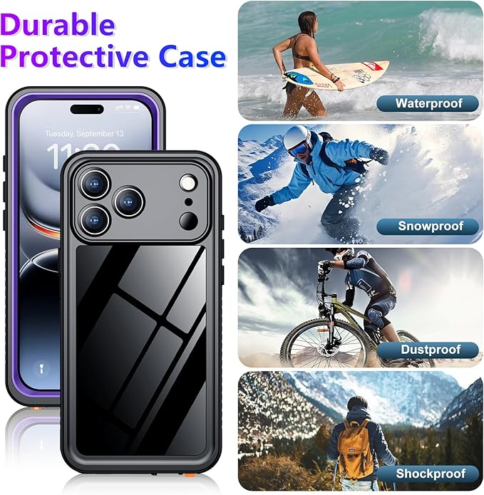 Temdan Compatible with iPhone 17 Pro Case, Waterproof Built-in Screen & Camera - Image 7