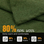 REDCAMP 86"x 63" Wool Blanket for Camping, Hiking - Image 5
