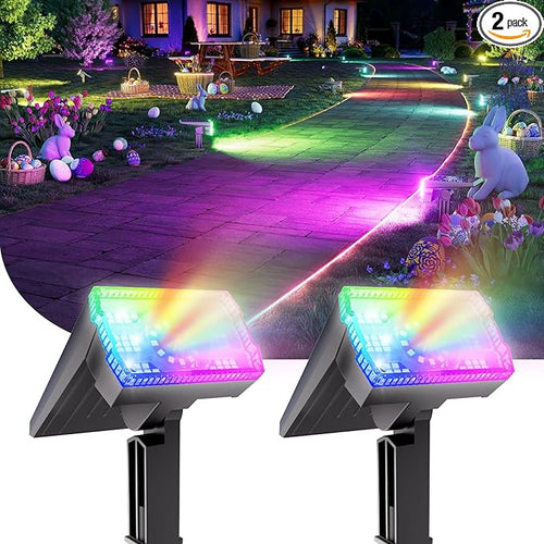 2 Pack - Solar Christmas Lights Outdoor Waterproof, 6 Color Changing Spotlights by Professionalproductionofsolarlightsoutdoor%EF%BC%9A%EF%BC%89