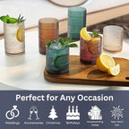 Khen Plastic Hobnail Drinking Glasses Set of 12 Neutral Tones Cups 6x 10oz - Image 2