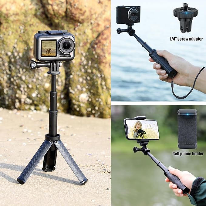 Mini Selfie Stick Tripod for GoPro Hero 13 12 11 10 9 8, Portable Handle Grip - Image 3