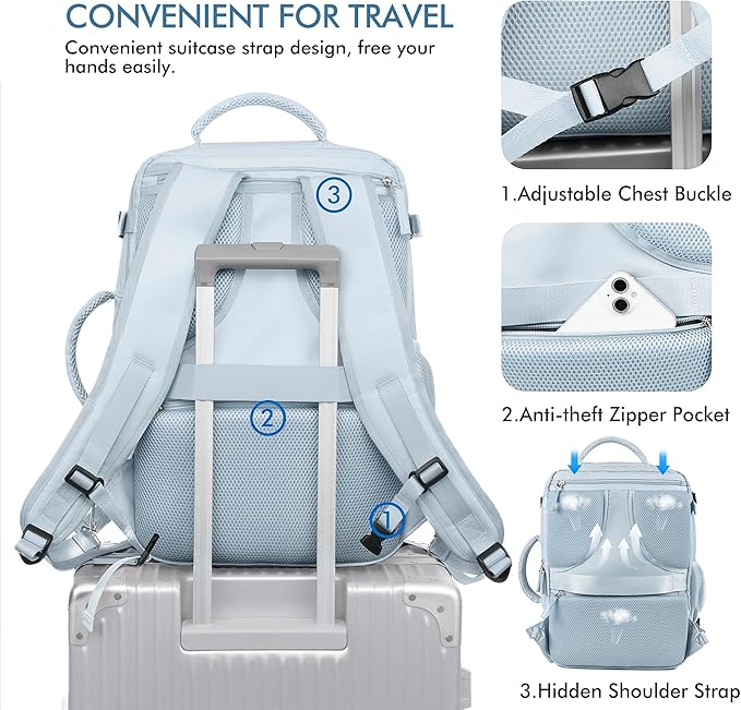 Beraliy 29L Travel Backpack Women, Airline Approved Backpack, Carry On luggage - Image 7