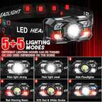 Headlamp Rechargeable 60Pack, 3000 Lumen Ultra-Light Bright Headlamp Flashlight - Image 2