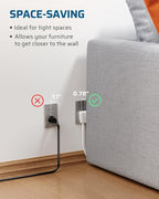 DEWENWILS 15FT Flat Plug Extension Cord, 3 Prong Ultra Thin Power Strip - Image 4