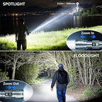 WdtPro LED Rechargeable Flashlight 2 Pack, Super Bright Zoomable 6000 Lumens - Image 2