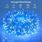 JMEXSUSS 400 LED Christmas Lights Indoor Outdoor, 132 ft 8 Modes Blue and White - Image 7