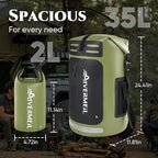 Waterproof Dry Bag with Waterproof Phone Case and small waterproof Bag Green - Image 2