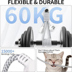 16 Gauge Braided Extension Cord 3 FT, 16/3 Flat Plug Power Cord Indoor - Image 6