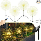Anordsem Solar Fireworks Lights Outdoor: 4 Bendable Copper Wire 120 LEDs String by Anordsem