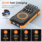 Solar Power Bank, 49800mAh Wireless Portable Phone Charger - Image 2