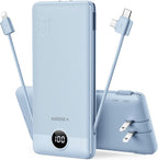 VEGER Portable Charger with Built-in AC Plug and Cables, All in One 10000mAh by VEGER