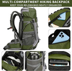 75L Hiking Backpack with Rain Cover Waterproof Camping Backpack Shoes Warehouse - Image 5