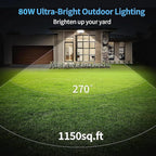 Olafus 80W Flood Lights Dusk to Dawn Outdoor Lighting, IP65 Waterproof LED - Image 4