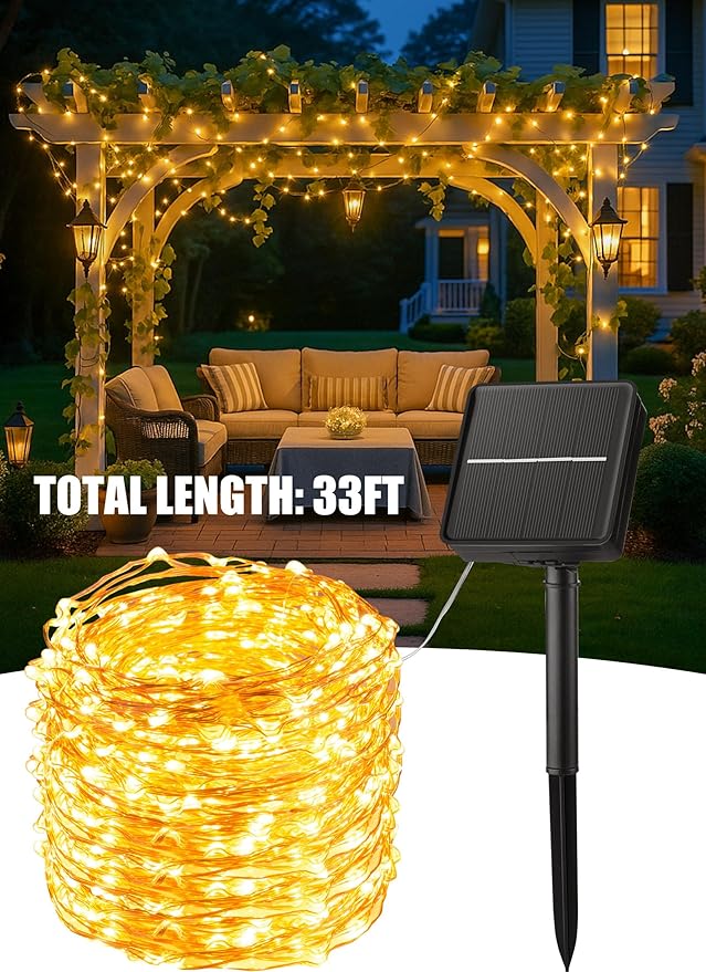 Minetom Solar String Lights, 4 Packs Total 132Ft 400 LED Solar Fairy Lights - Image 7