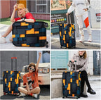 ANNA QUEEN Dark Geometric Wood Luggage Cover, Modern Abstract Suitcase Protector - Image 6