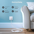 Cable Matters 2-Pack 16 AWG 360° Rotating Flat Plug Extension Cord - 3ft - Image 5