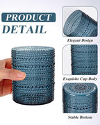 18PCS Hobnail Plastic Drinking Glasses - 14Oz Beaded Mixed Drinkware Sets - Image 4